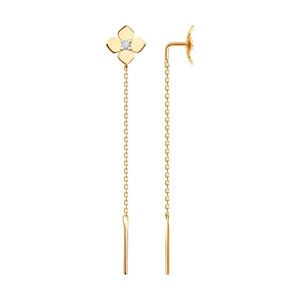 Серёжки Продёвки Фианит/Одинарные