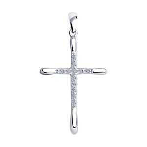 Подвесочка Крестик Фианит