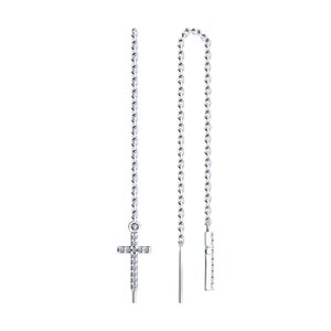 Серёжки Продёвки Фианит/Одинарные